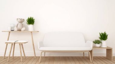 在咖啡廳或孩子的居住面積房間-3d 渲染