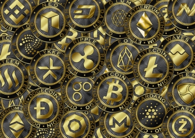 Cryptocurrency 金問題/原始奢華插畫 Cryptocurrency 硬幣