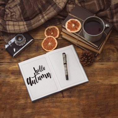 一個有熱茶, 書, 毯子和一塊 pap 的古董杯