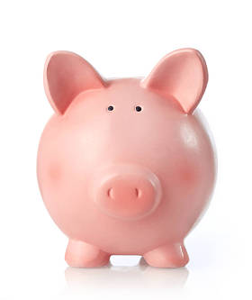 在白色的存钱罐