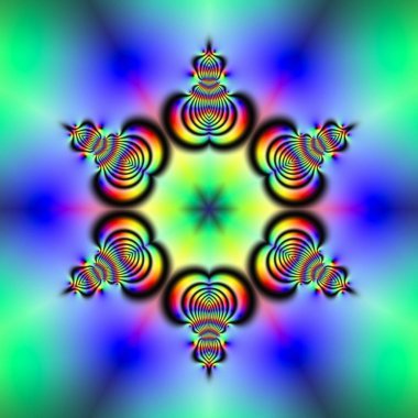 分形2d 紋理。計(jì)算機(jī)插圖。美麗的數(shù)學(xué)產(chǎn)生的模式。雪花對(duì)稱