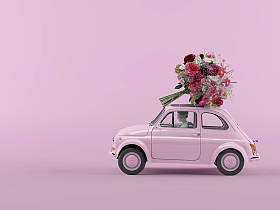 来了一束鲜花。3d 渲染图片