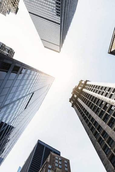 不同的摩天大樓的看法。紐約概念