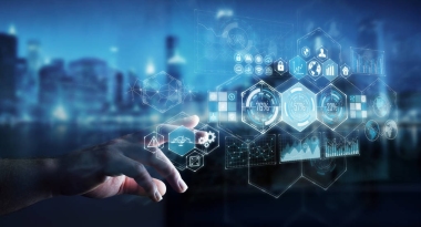 使用數(shù)字屏幕 3d 樓效果圖上的全息圖數(shù)據(jù)的商人