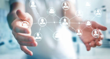 使用社交網絡連接 3d 渲染的商人