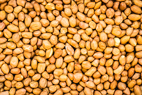 花生纹理为背景-健康食物概念