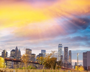 曼哈頓的夜燈-紐約鳥瞰圖-美國