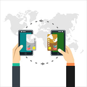 E 付款。商业概念矢量插图图片