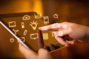 手指觸摸平板電腦圖標(biāo)圖片