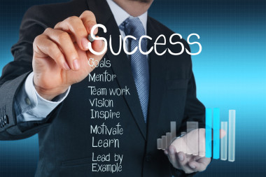 商人手繪制餅圖圖片