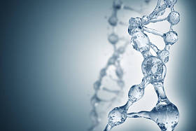 美丽背景下的DNA分子