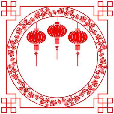 中國新的一年紅燈籠背景