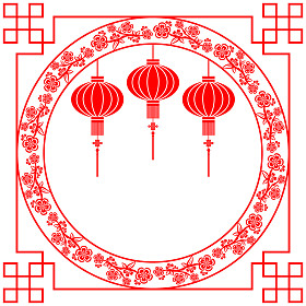 中国新的一年红灯笼背景