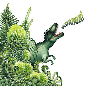 逼真的水彩恐龙