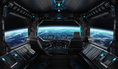 太空飞船的内部与地球上的看法