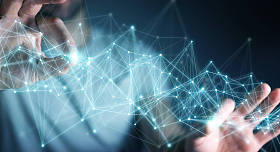 商人使用飞行网络连接3d 渲染