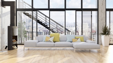 現(xiàn)代明亮的內(nèi)飾3d 渲染插圖