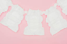 清洁未使用的婴儿尿布的顶部视图