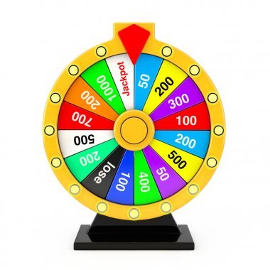 運(yùn)氣和時(shí)運(yùn)概念。紡紗彩財(cái)輪。3d Re