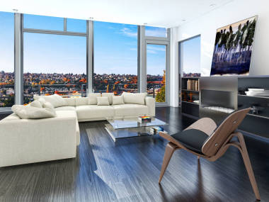 現(xiàn)代明亮的內(nèi)飾3d 渲染插圖