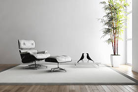 现代明亮的内饰3d 渲染插图