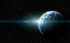 现实的行星地球在宇宙中图片