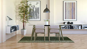 现代明亮的内饰3d 渲染插图