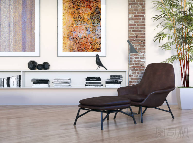 現(xiàn)代明亮的內(nèi)飾3d 渲染插圖