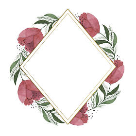 水彩框架粉红色的花朵。适合婚礼请柬、明信片和海报