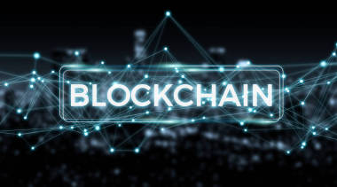 Blockchain 連接背景3d 渲染