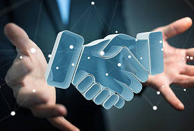 商人缔结伙伴关系 3d 渲染