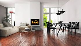 现代明亮的内饰3d 渲染插图