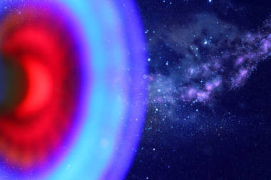 夜空中的抽象影像太空船 ufo 和占星术概念