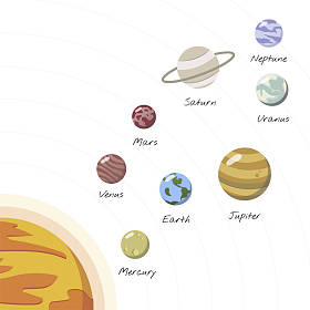 太阳系教育的多彩插图照片