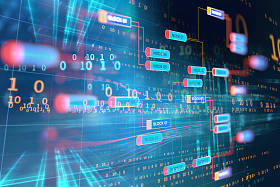 大数据未来派可视化抽象插图图片