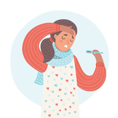 寒冷和流感。生病的女人的肖像感冒，感觉不舒服，打喷嚏在纸擦拭。美丽不健康女孩特写覆盖在毯子里擦鼻子。卫生保健的概念。高分辨率