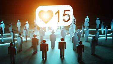 數(shù)字像照亮一組人3d 渲染