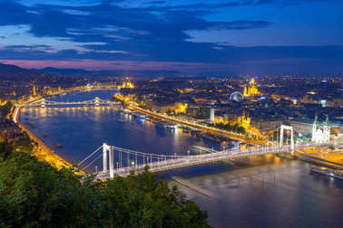 在匈牙利首都布達(dá)佩斯的鳥瞰圖