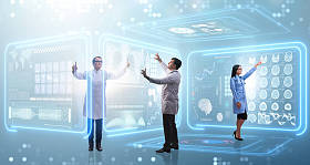 远程诊断检查概念的医生团队照片