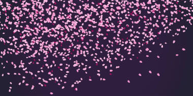 弹簧卡。樱桃花花瓣。日语主题