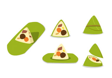 一組在白色, 載體上分離的粽子