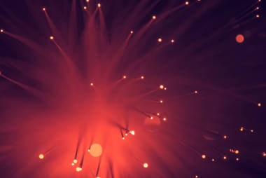 發(fā)光紅纖維光學(xué)紋理背景的頂部視圖