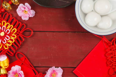 中國元宵節(jié)食品、紅包和金