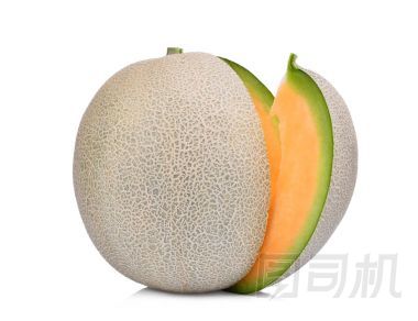 整個和切片的日本瓜、 橙色瓜或香瓜 m