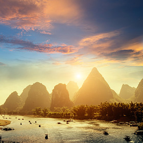 阳朔的日落 landscpae