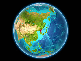 朝鲜在地球上图片