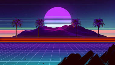 80s Synthwave 和 Retrowave 背景