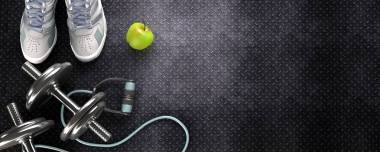 健身背景啞鈴和運(yùn)動(dòng)鞋圖片