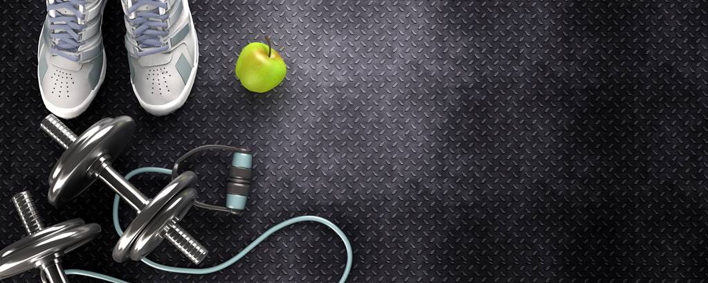 健身背景哑铃和运动鞋图片 健身背景哑铃和运动鞋图片