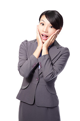 惊讶的表现力商界女强人图片